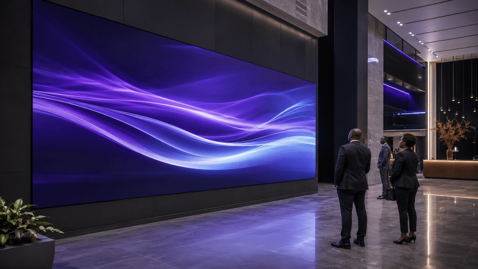 Large-format LED display in a corporate environment